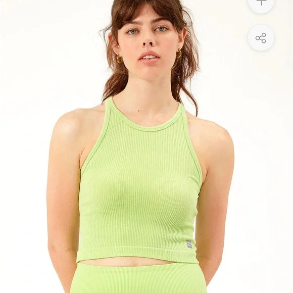 Cream Yoga Claire Tank Top Lime Size M/L - Picture 1 of 4